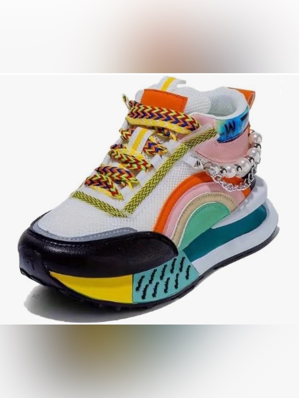 Multicolor Women's Fashion Sneakers - White with Pastel Accents